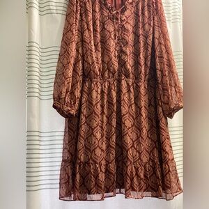 LC Lauren Conrad Rust colored floral Dress